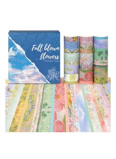 Y&D 20 Rolls Vintage Washi Tape Set 0.2 0.4 0.6 0.8 1 in Wide Flowers Decorative Adhesive Tapes for Journaling Scrapbooking Supplies Bullet Journals Junk Journal DIY Crafts  - Image 1