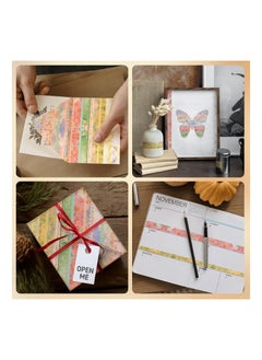 Y&D 20 Rolls Vintage Washi Tape Set 0.2 0.4 0.6 0.8 1 in Wide Flowers Decorative Adhesive Tapes for Journaling Scrapbooking Supplies Bullet Journals Junk Journal DIY Crafts  - Image 3