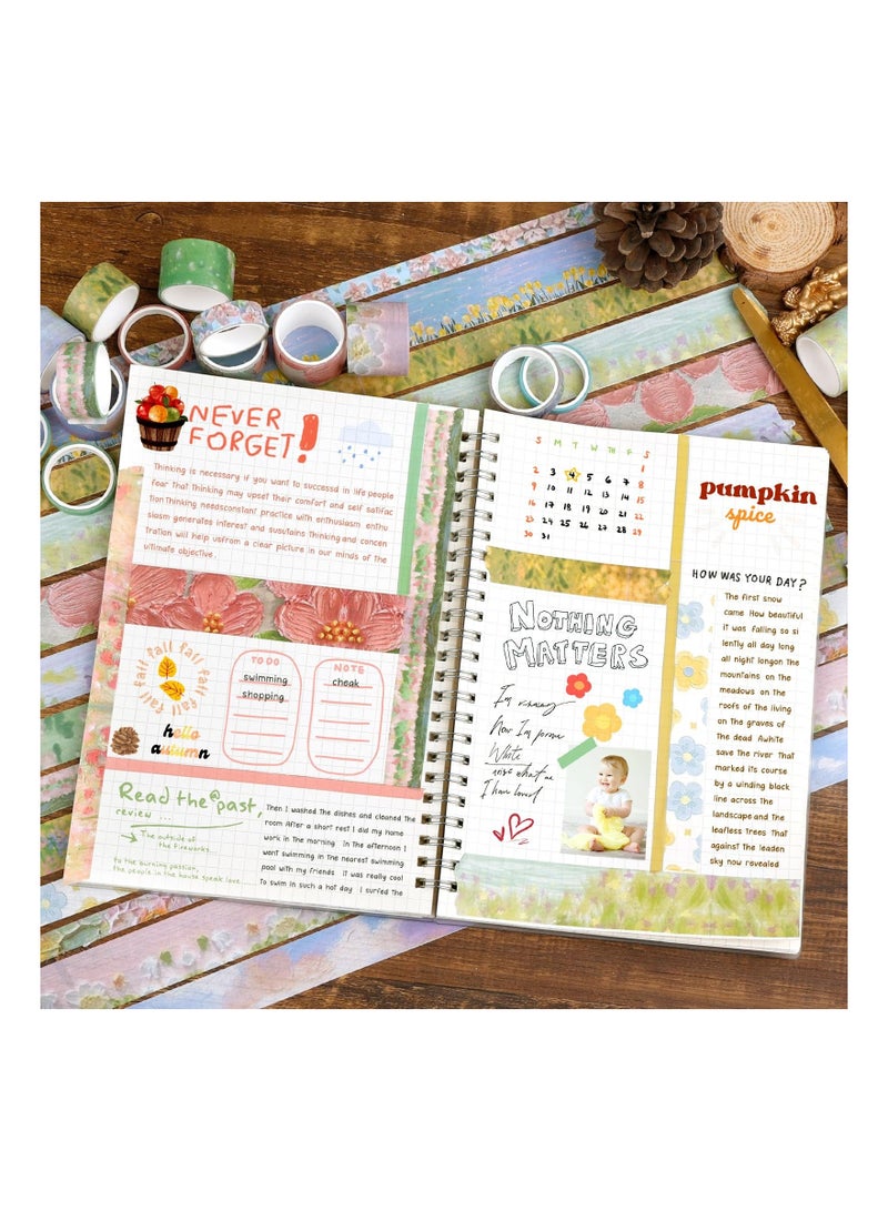 Y&D 20 Rolls Vintage Washi Tape Set 0.2 0.4 0.6 0.8 1 in Wide Flowers Decorative Adhesive Tapes for Journaling Scrapbooking Supplies Bullet Journals Junk Journal DIY Crafts  - Image 5