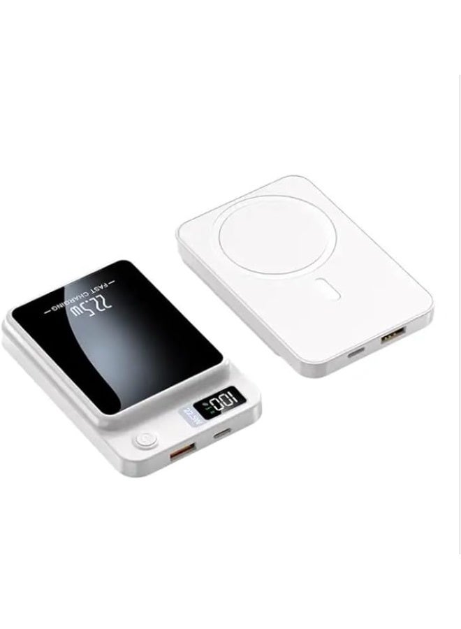 ALFY & CO 22.5W 10000 mAh Portable Magsafe Power Bank with PD 20W USB-C Port for iPhone 15 Pro Max/iPhone 15 Plus/14/13/12 Series, White  - Image 2