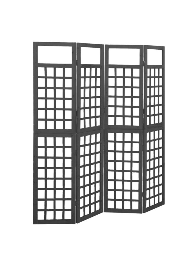 فيداكسل مقسم غرفة/تعريشة 4 ألواح خشب تنوب صلب 161×180 سم 316483 - Image 1