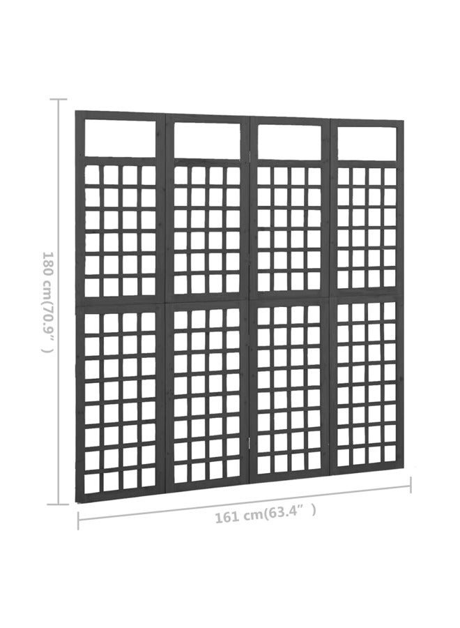 فيداكسل مقسم غرفة/تعريشة 4 ألواح خشب تنوب صلب 161×180 سم 316483 - Image 4