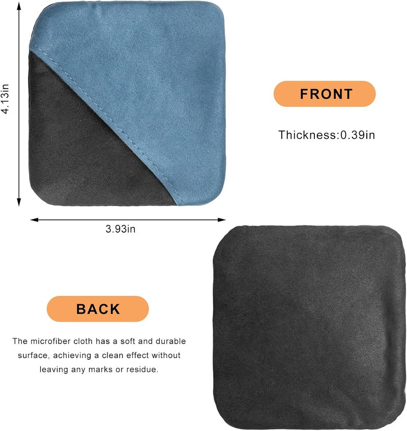 MUQIDA Car Screen Cleaner, Square Microfiber Cloth Non-Scratch Auto Touchscreen Cleaning Wipes, Foldable Touch Screen Pad Universal Cleaning Tool for Vehicle Dashboard Display (Blue & Gray) - Image 2