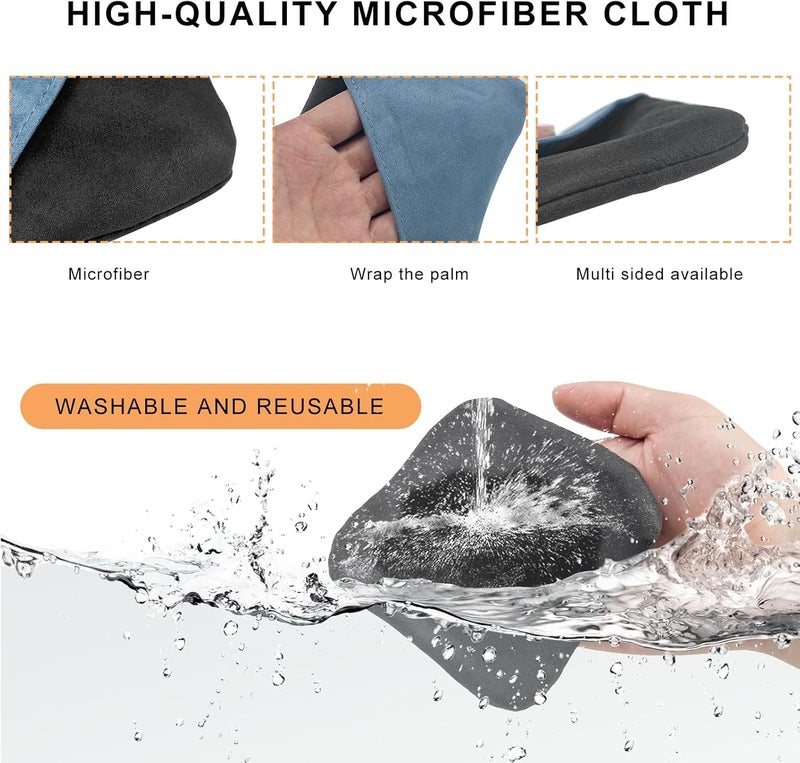 MUQIDA Car Screen Cleaner, Square Microfiber Cloth Non-Scratch Auto Touchscreen Cleaning Wipes, Foldable Touch Screen Pad Universal Cleaning Tool for Vehicle Dashboard Display (Blue & Gray) - Image 3