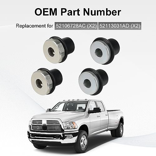 VANJING 4PCS Steering Rack and Pinion Mount Bushing Compatible with Dodge Ram 1500 2000 2001 2002 2003 2004 2005 2006 2007 2008 2009 2010 2011 2012 Replacement for 52106728AC 52113031AD - Image 2