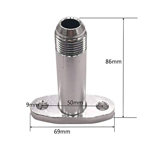 DEF Turbine Oil Drain Joint 10AN T3/T4 Turbocharger Flange Adapter (Silver) - Image 2