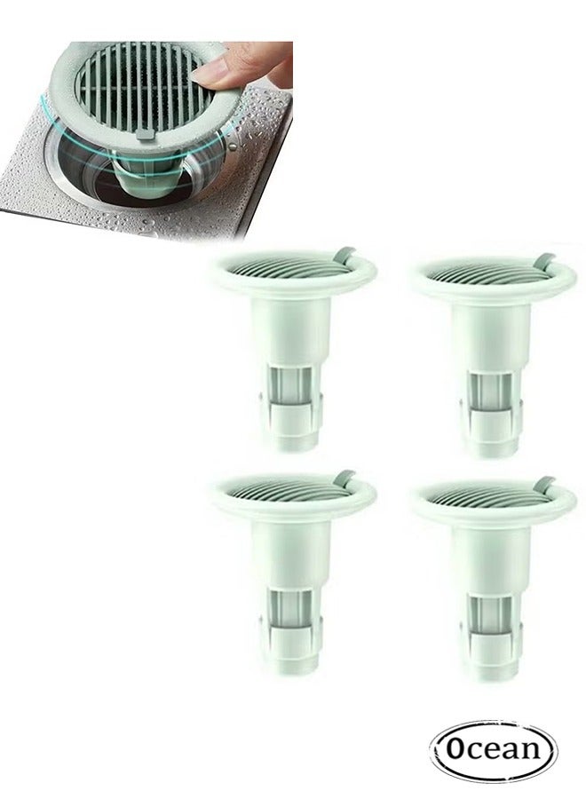 4PCS مزيل الروائح الأرضية مانع التسرب TPR السدادات اللينة التصريف أحادي الاتجاه تصميم الملابس ومقاومة التآكل ومانع الانسداد الحمام فلتر المطبخ، للحمام في الطابق تسرب المياه - Image 1