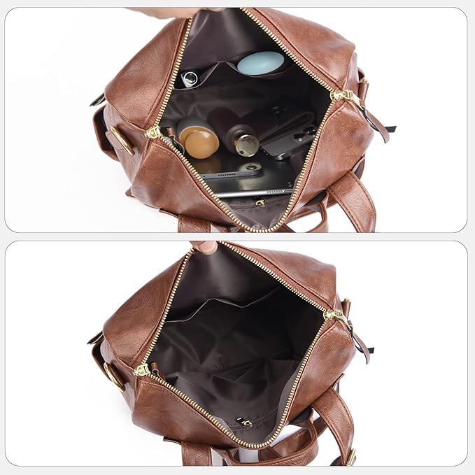 CRAFTIFY Backpack for women | Women's Fashion Backpack Purses Multipurpose Design Handbags and Shoulder Bag with sling belt | Handbag | College | Girls | Office | Printed | Gifts | women backpack bags (Cofee) - Image 5