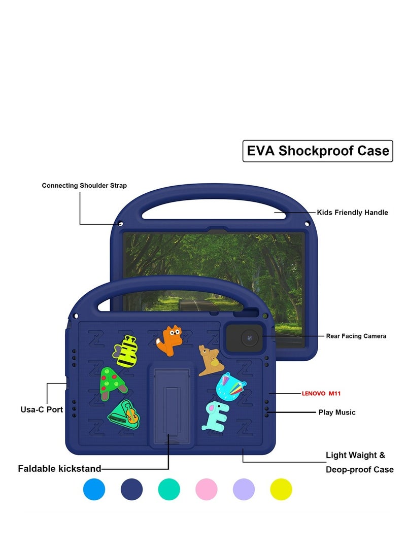 Children's Protective Case for Lenovo Tab M11 11 inch (TB-330FU TB-331FC)/ Xiaoxin Pad 2024 11 inch , shockproof cover with shoulder strap bracket - Image 3