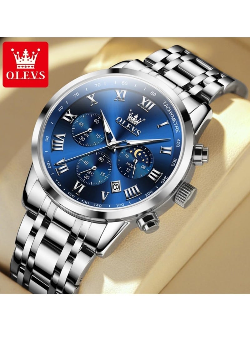 أوليفز ساعات رجالية كوارتز ستانلس ستيل مقاومة للماء 5529 - Image 1