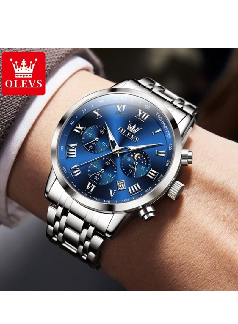أوليفز ساعات رجالية كوارتز ستانلس ستيل مقاومة للماء 5529 - Image 4
