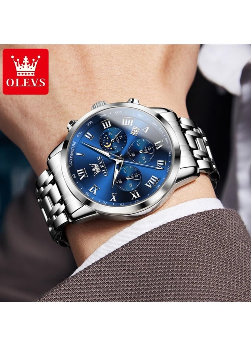 أوليفز ساعات رجالية كوارتز ستانلس ستيل مقاومة للماء 5529 - Image 2