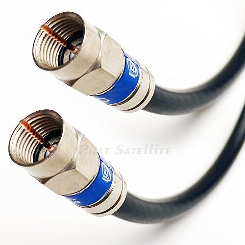 PHAT SATELLITE 75ft Weather Seal Quad Shield Outdoor 3GHZ RG-6 Coaxial Cable 75 Ohm (Satellite TV or Broadband Internet) Anti Corrosion Brass Connector RG6 Fittings Assembled in USA by PHAT SATELLITE INTL - Image 3