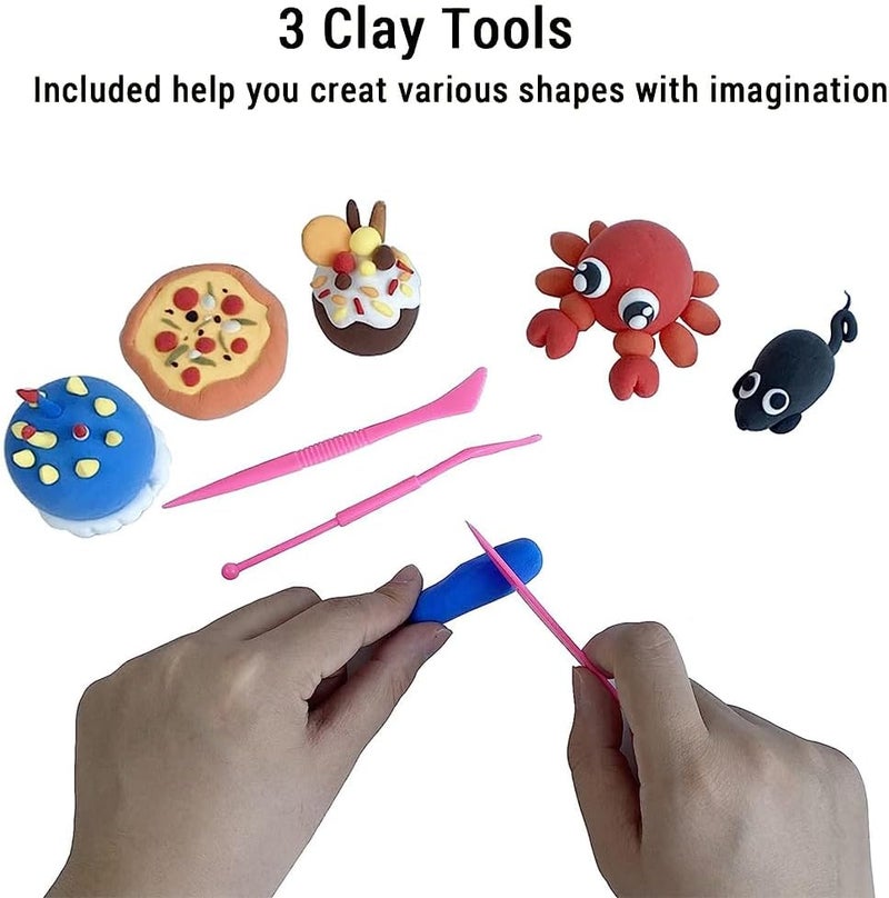 LINJIE Air Dry Clay,24 Colors Plasticine,DIY Plasticine For Children With 3 Sculpting Tools, ,DIY Molding Clay Gift For Boys And Girls - Image 3