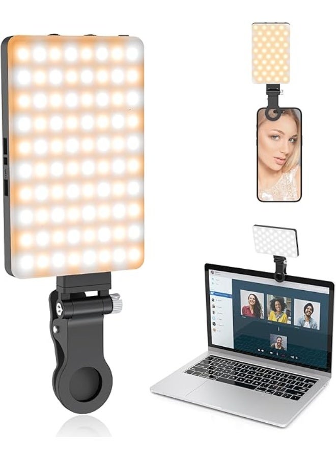 Portable Rechargeable 80-LED Selfie Ring Light with Clip, 3200-5600K Color Temperature & 3 Lighting Modes - Perfect for Phone Photography - Image 1