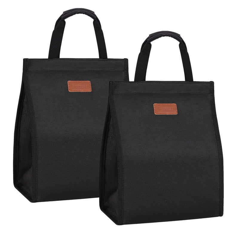 Lunch Bags for Women Insulated Reusable Lunch Tote with Internal Pocket Lunch Tote bag for Work Black