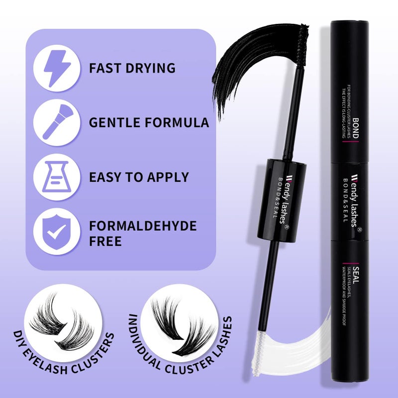 WENDY LASHES Lash Clusters Kit for DIY Eyelash: 280Pcs, Wendy, Using at Home, Ultra-light, Natural, Fluffy, Wispy, Waterproof, Anime, Manga, Cat Eye, D Curl, 12-16mm, 30D+40D, RR126 - Image 4