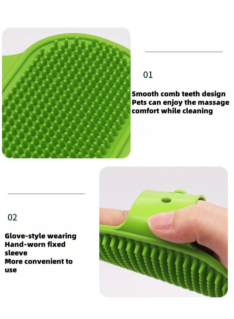 Silicone Pet Bath Brush Blue+Yellow+Red+Black 4 Pack - Image 2