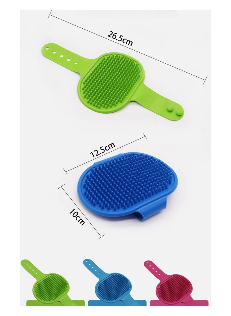 Silicone Pet Bath Brush Blue+Yellow+Red+Black 4 Pack - Image 4