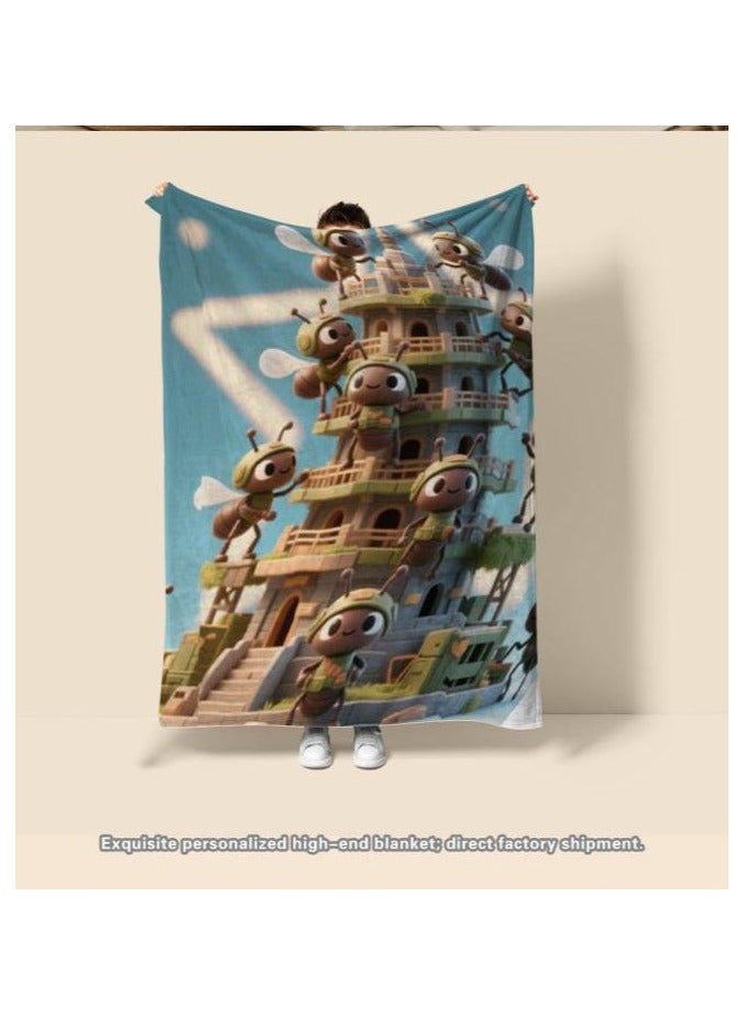 general Children's or student cartoon flannel thin blanket (warm and comfortable, suitable for sleep, games) 100cm*150cm - 522 - Image 1