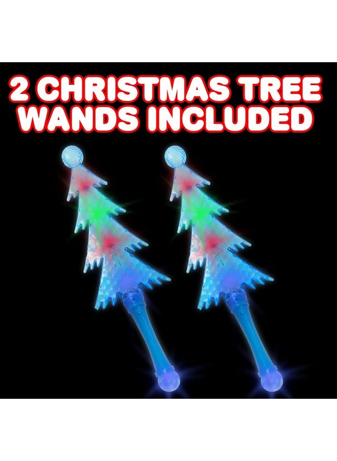ArtCreativity ArtCreativity Christmas Light Up Wands for Kids - Set of 2 Magic Christmas Tree Glow Wands with Flashing LEDs, Batteries Included, Fun Christmas Tree Toy and Stocking Stuffer for Boys and Girls  - Image 2