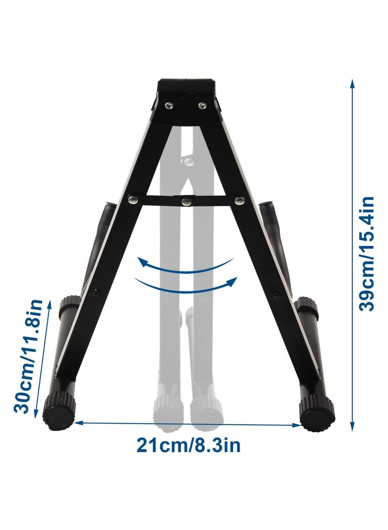 Megarya 2 Pcs Guitar Stand Folding Universal A-Frame Stand for All Guitars Acoustic Classic Electric Bass Travel Guitar Stand, Black - Image 2