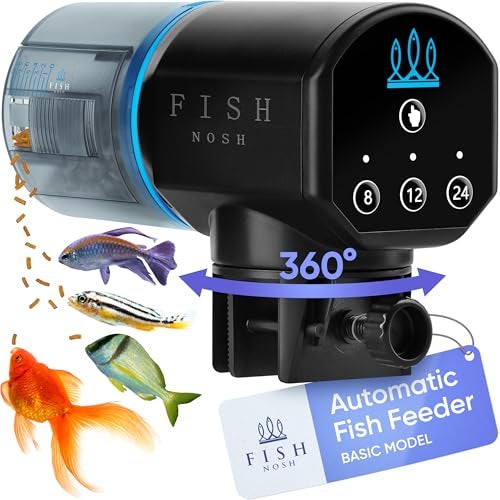 FISHNOSH Automatic Fish Feeder for Aquarium - New Generation 2025, Auto Food Dispenser with Timer for Small Tank, Big Aquariums & Pond, Model-ML - Image 1