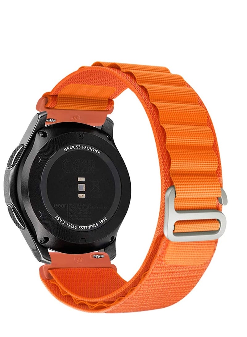 Watch Alpine Loop Compatible with Huawei Watch GT3 - GT2 Pro - GT2E, 22mm Durable Sport Nylon Strap with Titanium G Hook orange - Image 1