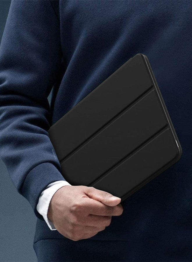 CATANES [for iPad Air 11 inch (2024)] Case Flip Case With Pen Slot Shockproof Cover Shock Absorbing Foldable Protective Cover Black - Image 3