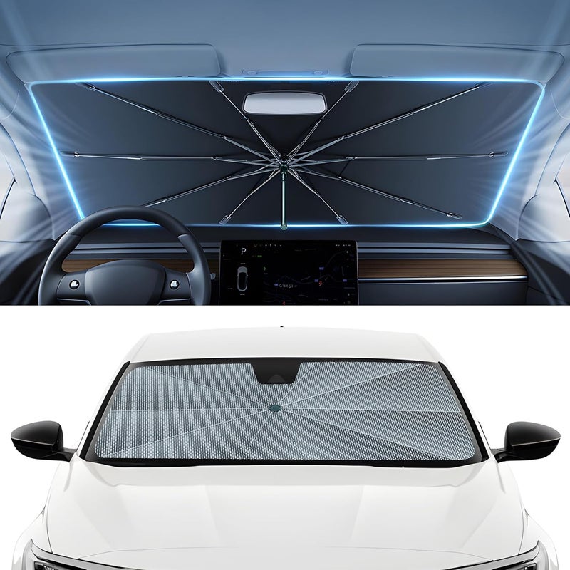 Autorder Windshield Sun Shade Umbrella for 2018-2022 Honda Accord Accessories,Upgraded Ice Crystal Material,Easy Setup Umbrella Sunshade for Car Windshield,100% Sun Blocking - Image 1
