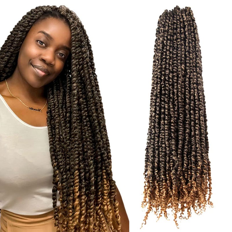 BOHOBABE Pretwisted Passion Twist Crochet Hair 20 Inch Long Prelooped Crochet Passion Twist Braiding Hair 8 Packs Soft Bohemian Twists T27