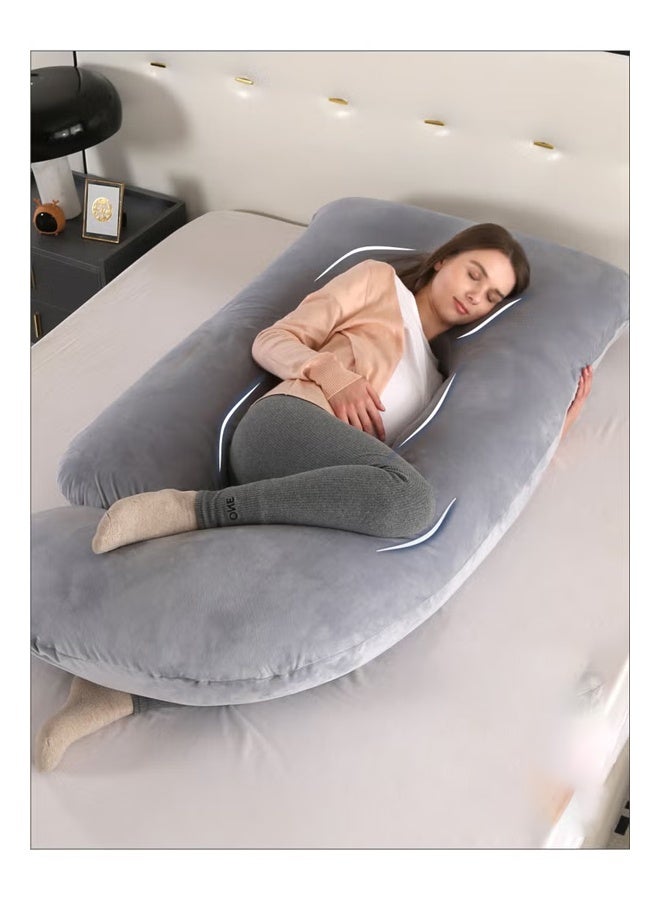 كلناميان وسادة حمل مقسمة 3 في 1 من النوع G لدعم الخصر والبطن أثناء النوم الجانبي، وسادة حمل متعددة الوظائف لدعم البطن والظهر والخصر لكامل الجسم - Image 1