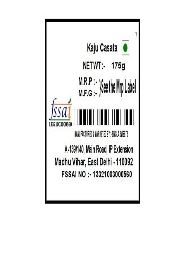 Singla Kaju Cassata Burfi Sweets 175g - Image 5