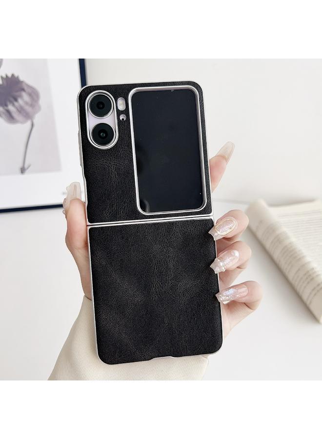 S-TOP Case For OPPO Find N2 Flip Skin Feel Leather Texture Pearlescent Paint Shockproof Phone Case - Image 3