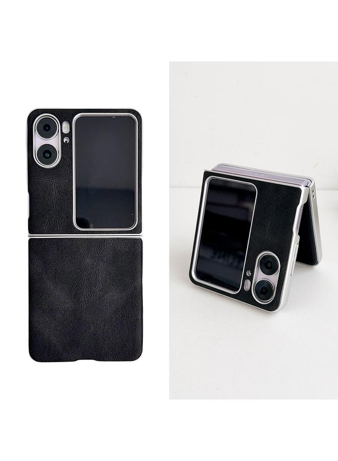 S-TOP Case For OPPO Find N2 Flip Skin Feel Leather Texture Pearlescent Paint Shockproof Phone Case - Image 1