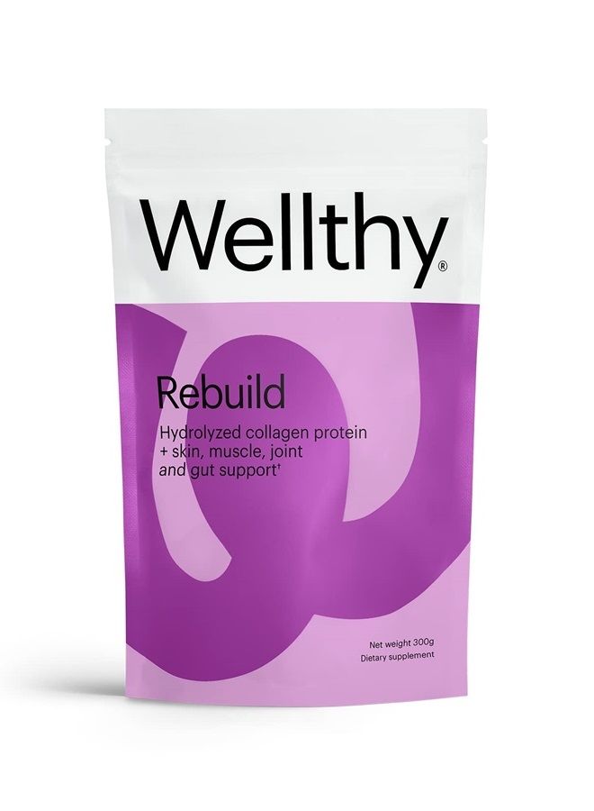 WELLTHY Rebuild Hydrolyzed Collagen Peptides, Grass Fed, Pasture Raised Collagen Protein, Vital Supplements for Hair Growth, Skin, Nail & Gut Health, Multi Peptides Helps Build Muscle - Image 1