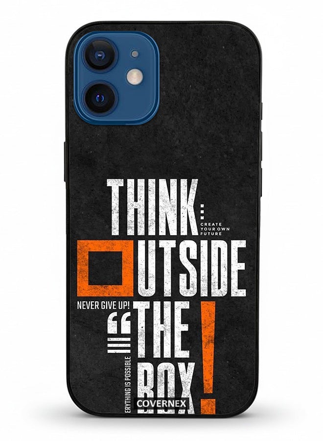 Covernex Apple iPhone 12 Mini Protective Case Cover Printed Featuring Think Outside The Box - Image 2