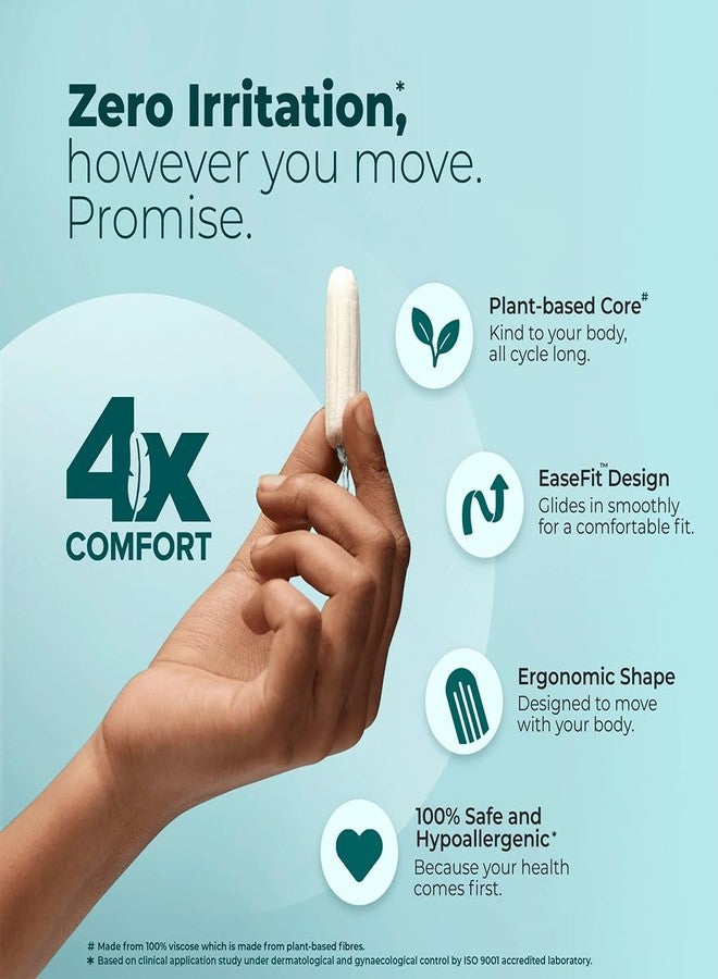 Nua EaseFit Tampons for Heavy Flow | 12 Tampons | Gynaecologically Tested | Hypoallergenic | Rapid Absorption Core | Leak-Proof Protection - Image 3