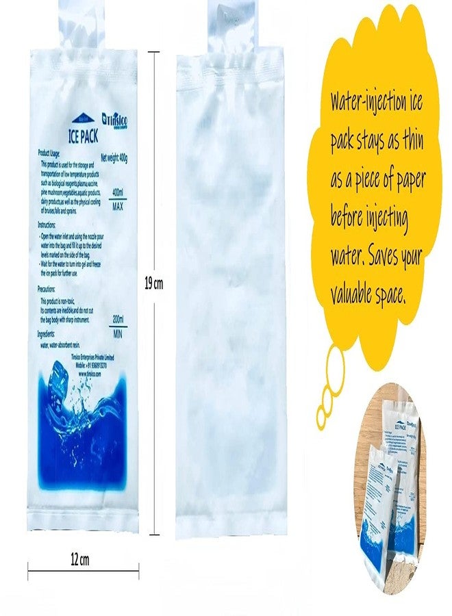 TINSICO Ice Bag Water-Injection Ice Pack (Pack of 10, 400 ML) for Pain Relief and Ice Box Reusable Cold Pack for Food Medical Storage and Delivery - Image 2