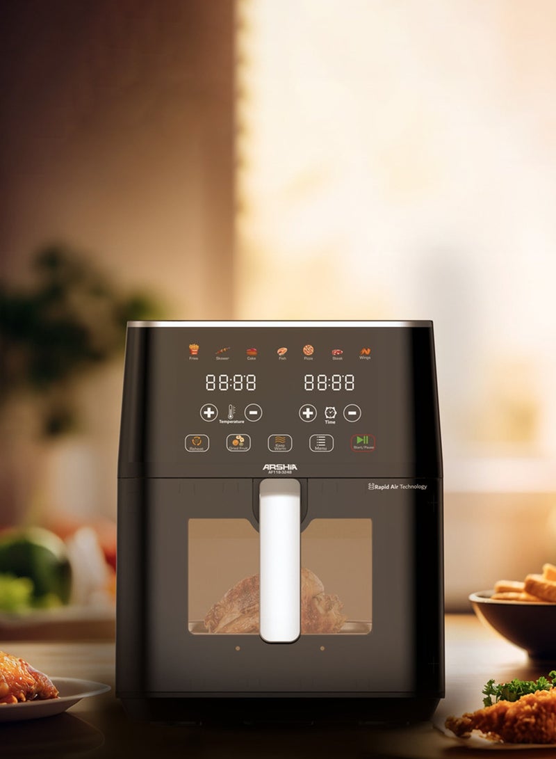 Arshia Digital Air Fryer 8L – Transparent Window & Touch Control – Healthy Oil-Free Cooking - Image 3