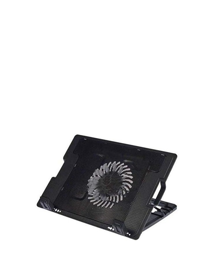 Generic USB Cooling Pad for MacBook Laptop with LED Light and Cooling Fan Holder Black  - Image 1