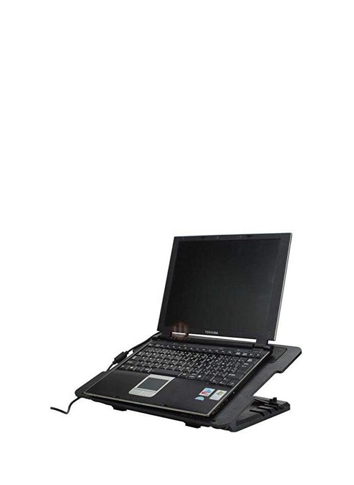 Generic USB Cooling Pad for MacBook Laptop with LED Light and Cooling Fan Holder Black  - Image 2
