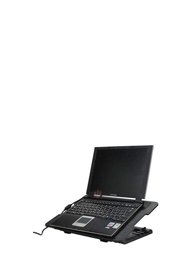 Generic USB Cooling Pad for MacBook Laptop with LED Light and Cooling Fan Holder Black  - Image 3