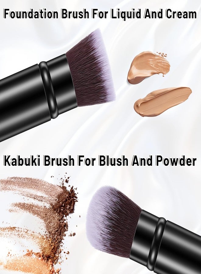 cobee 3 Pack Retractable Makeup Brush, Travel Face Blush Brush Portable Kabuki Foundation Brushes Soft Powder Foundation Brushes for Blending Liquid Blush Bronzer Buffing Sunscreen Concealing - Image 5
