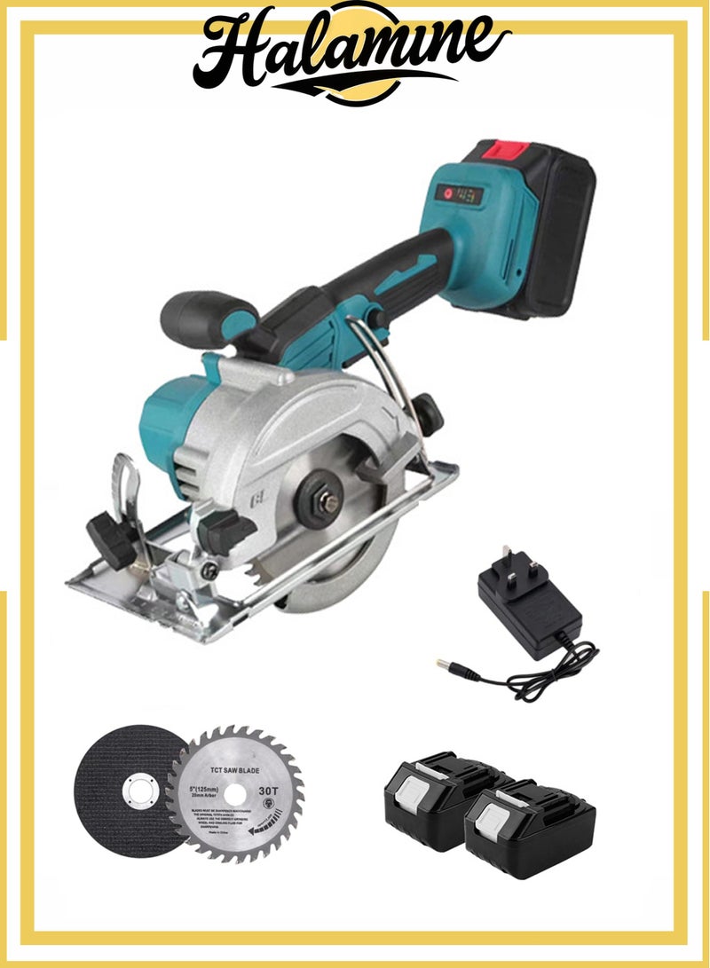 Halamine Cordless Circular Electric Saw,6200r/min, 1200W with 2 Batteries, Manual Guide, Max Cutting Depth 42.5mm - Image 1