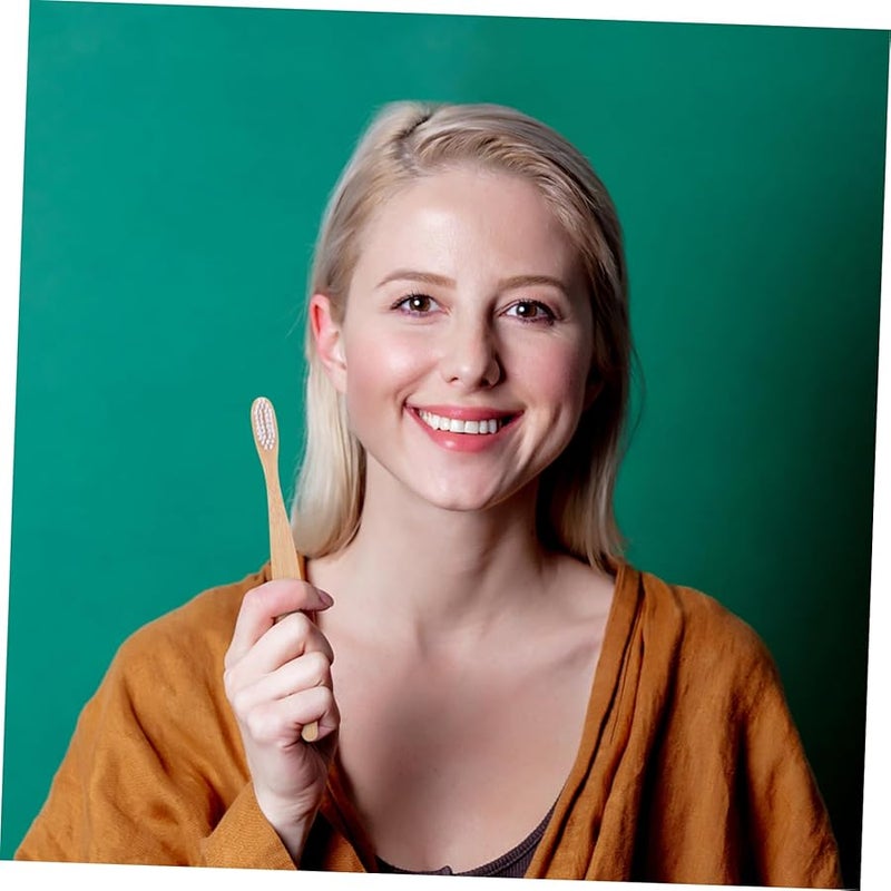 Natural Bamboo Toothbrush Soft Bristles For Sensitive Teeth Gum Care 2 Pack - Image 4