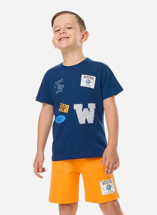 victor and jane Victor And Jane Boys Applique Graphic T-Shirt and Shorts Set