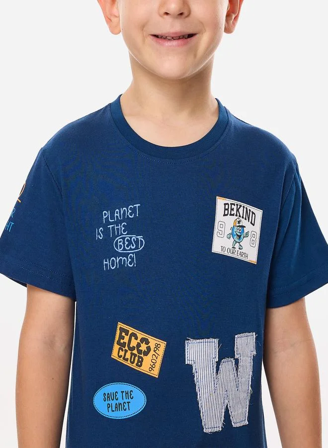victor and jane Victor And Jane Boys Applique Graphic T-Shirt and Shorts Set