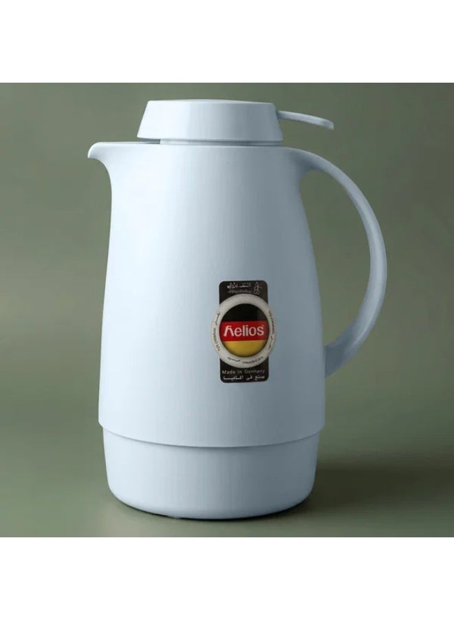 helios thermos, 1 liter, thermal glass inner container, plastic outer shell - white - Image 1