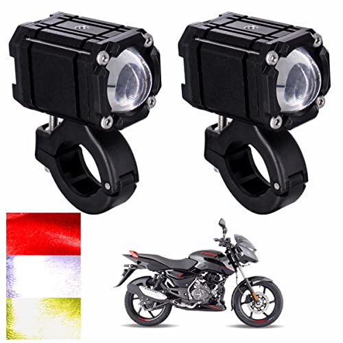 Asryd Fog Driving Lights 30W 4000 Lumen Driving Fog Off Road Lights Triple Color Mode with Flashing Waterproof (Pack of 2) For Bajaj Pulsar 150 - Image 1